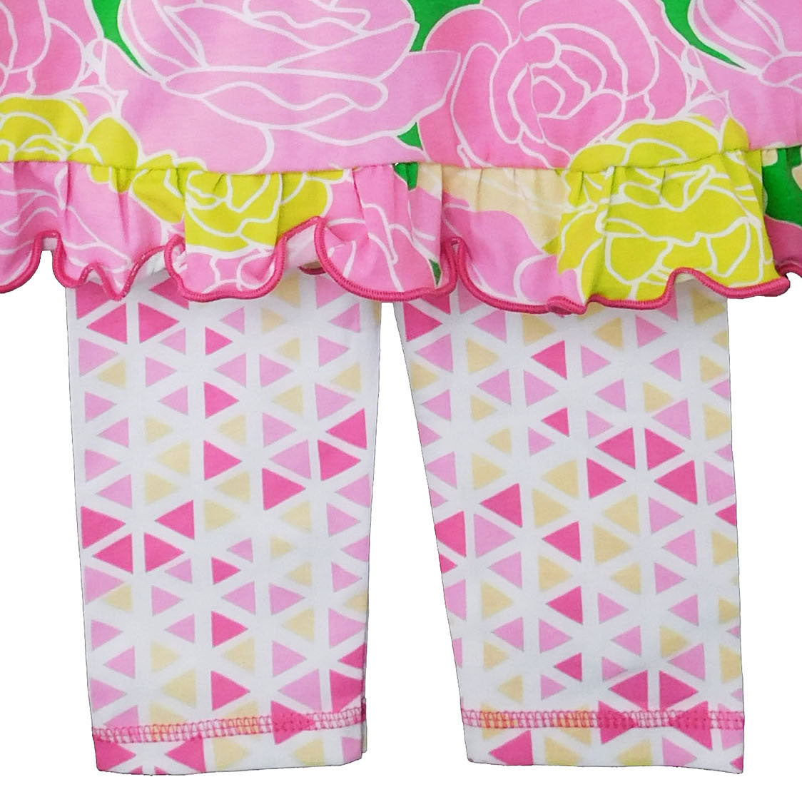 Girls Toddler Boutique Bouquet Spring Floral Dress & Capri Legging Party Outfit