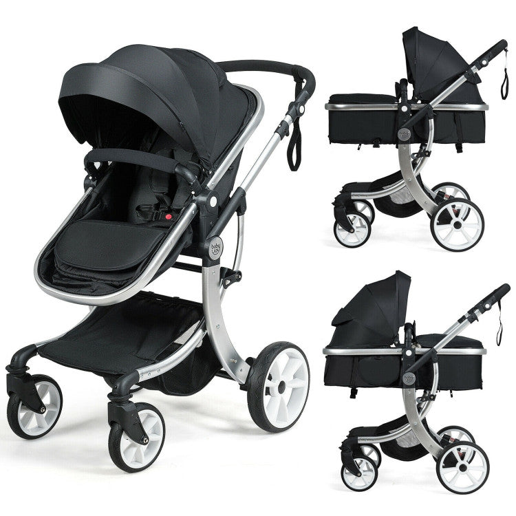 2-in-1 Foldable High Landscape Baby Stroller