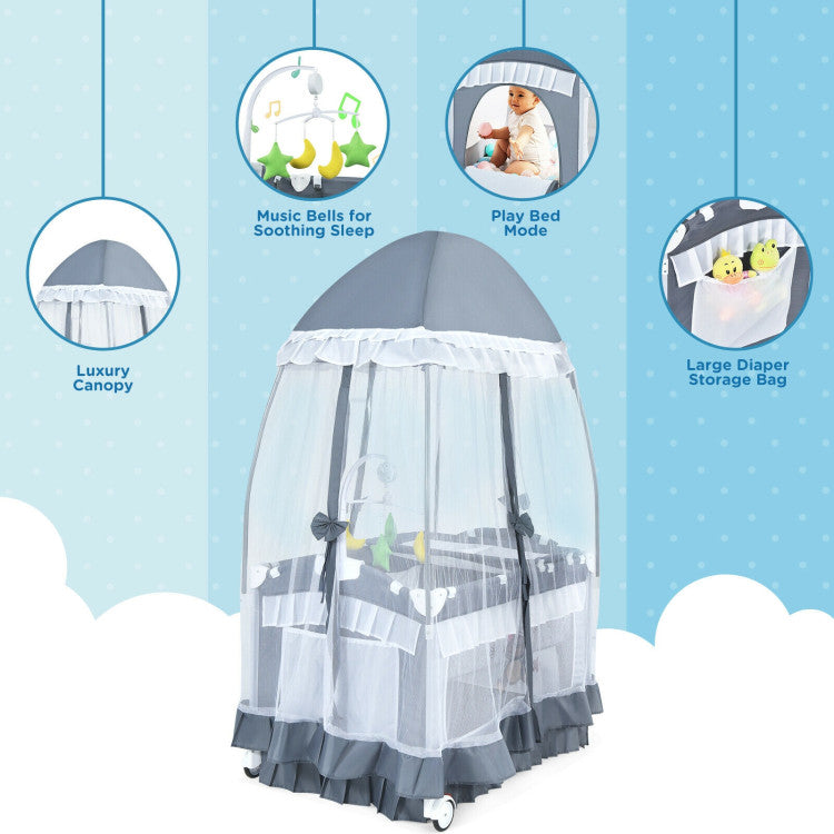 4-in-1 Portable Baby Playard with Carry Bag and Mosquito Net