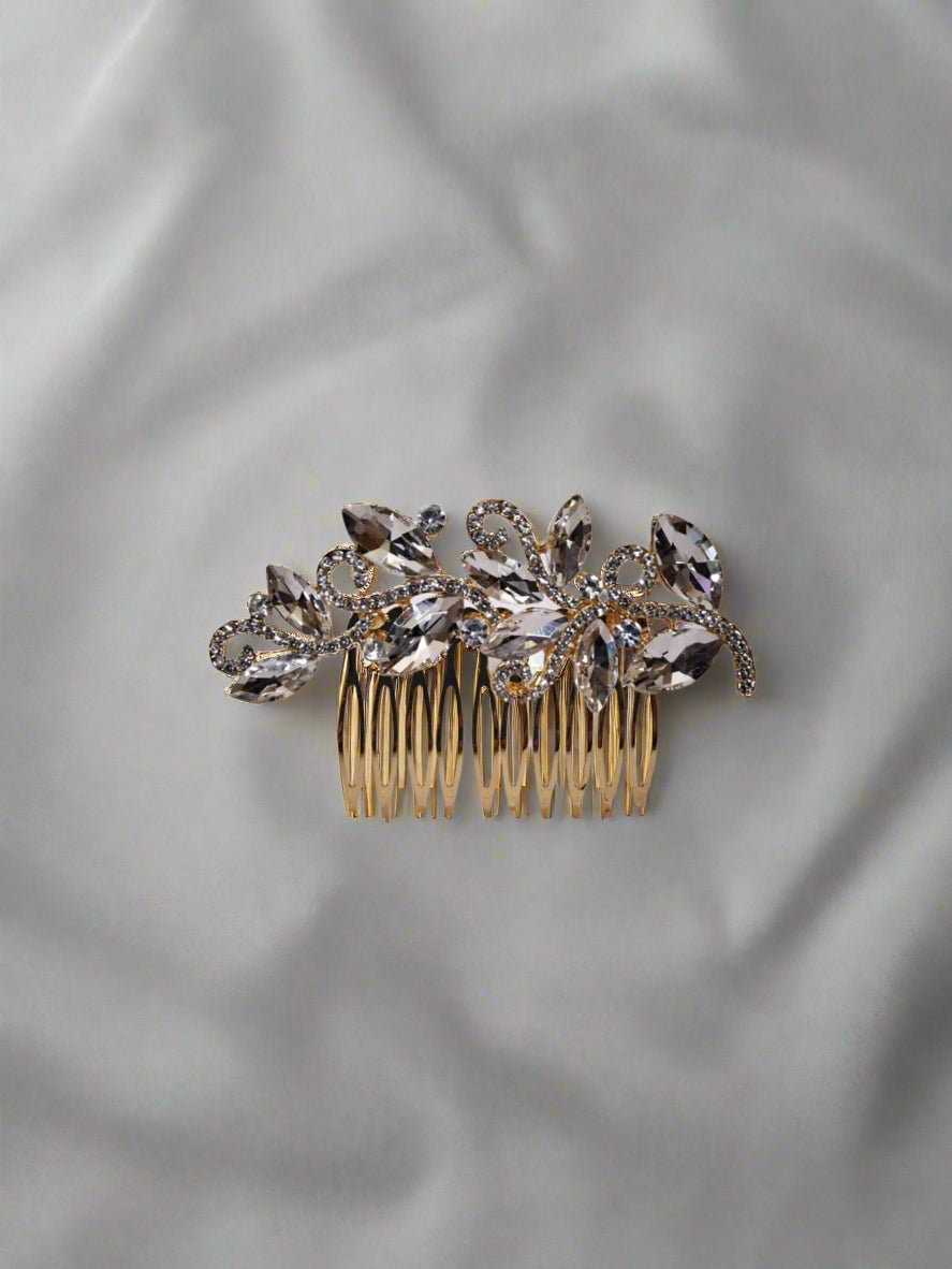 Calla Collection Hair Comb TR-41171 Elegant Special Occasion Rhinestone Hair Comb