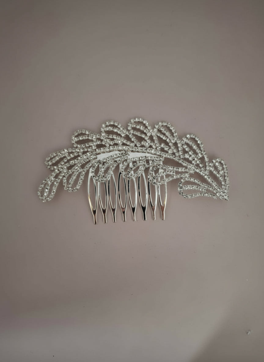 Calla Collection Hair Comb TR-40751 Opulent Intricate Rhinestone Royal Hair Comb