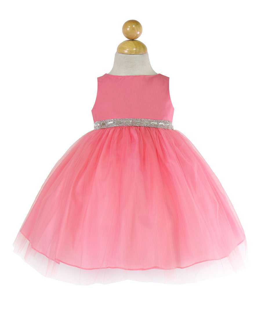 Calla Collection B-754 delicate toddler formalwear dress with comfortable soft mesh netting