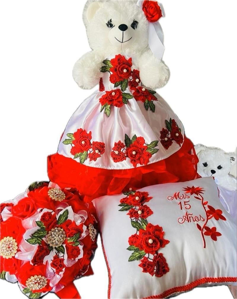 Quinceañera bear figurine from Calla Collection's BEAR CHARRA series, featuring detailed design and elegant appearance.