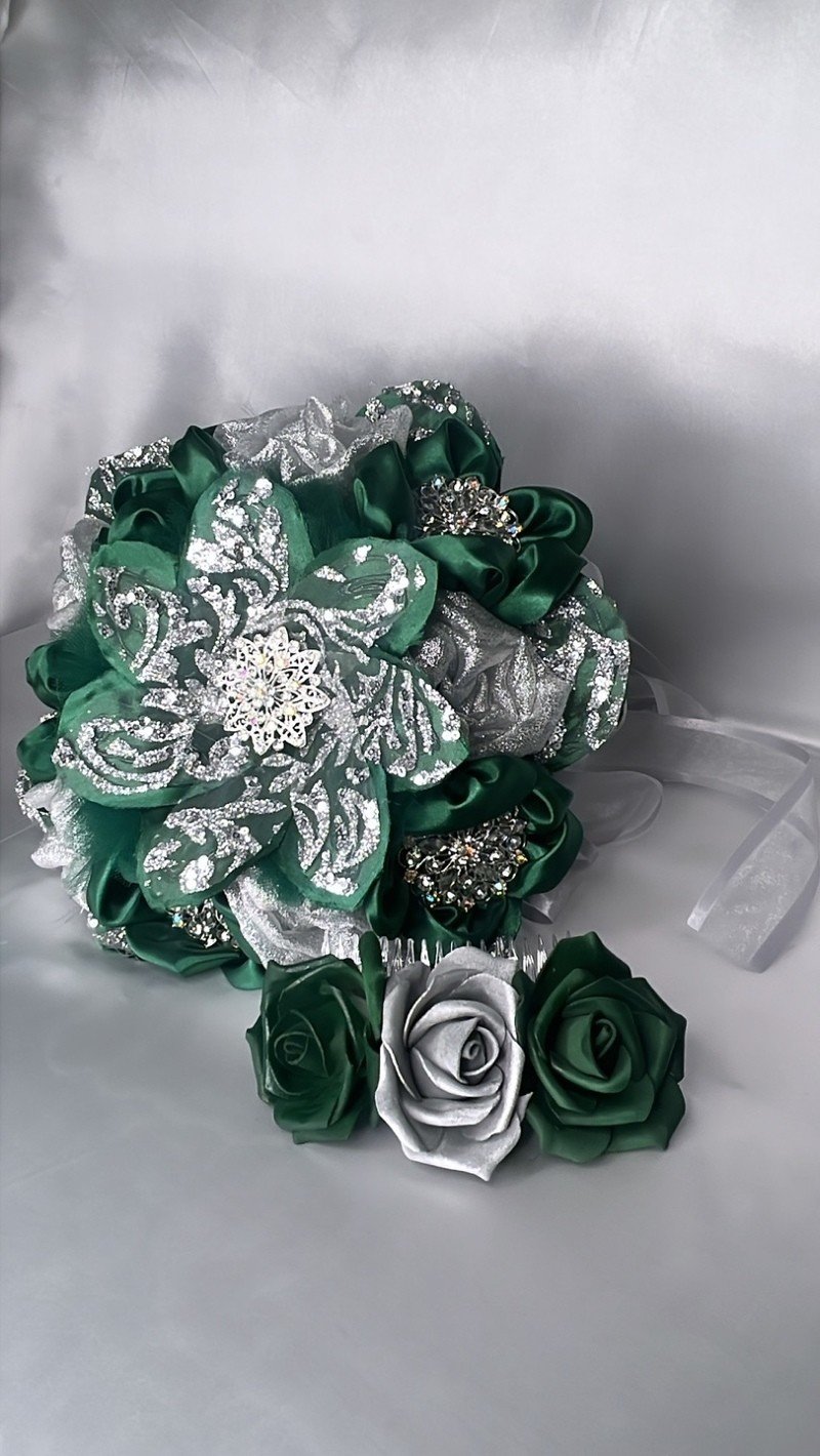 Exquisite formal wear accessory blending traditional heritage beauty with modern boutique sophistication.