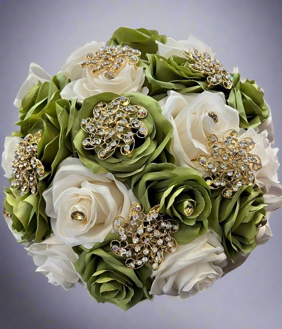 Exquisite formal wear accessory blending traditional heritage beauty with modern boutique sophistication.