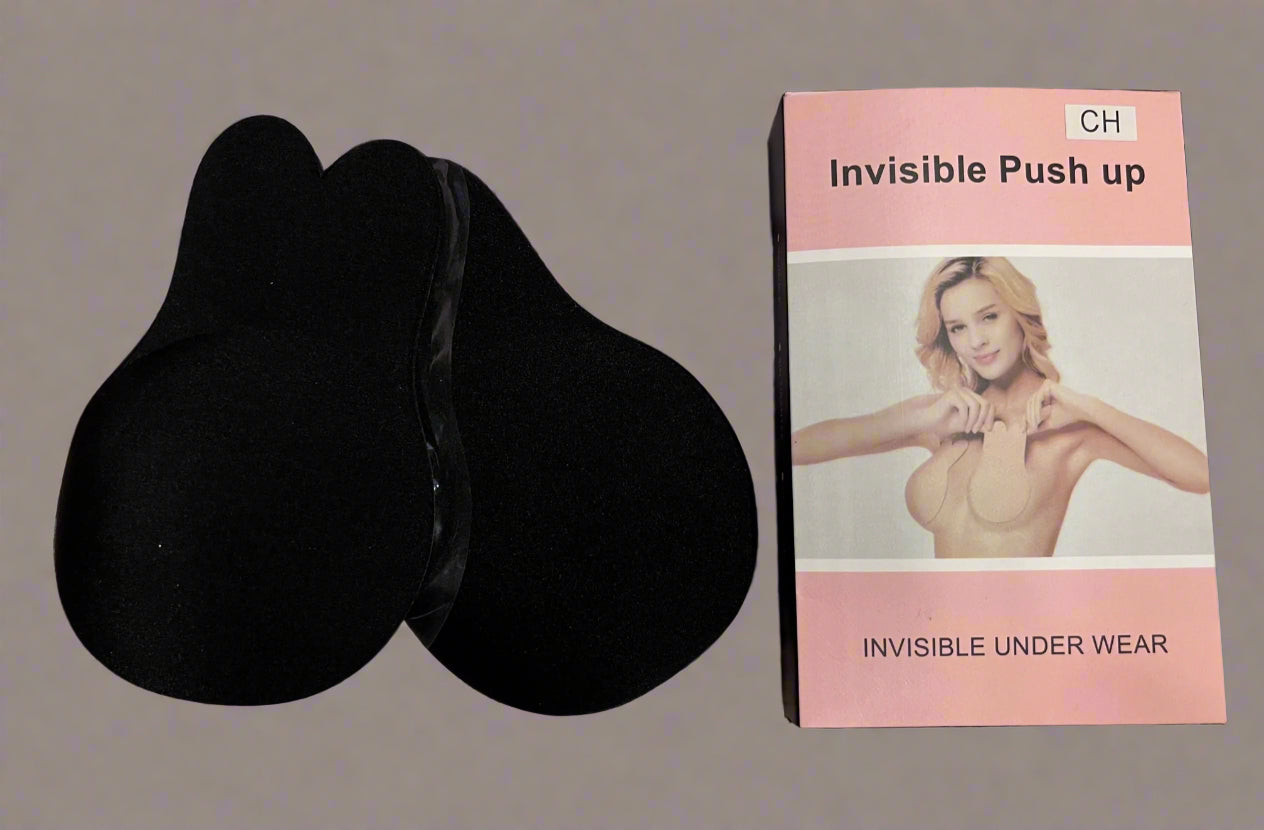 Calla Collection Invisible Push Up Bra BRS-133 adhesive lift bra shown on a model, highlighting seamless design and skin-tone color.