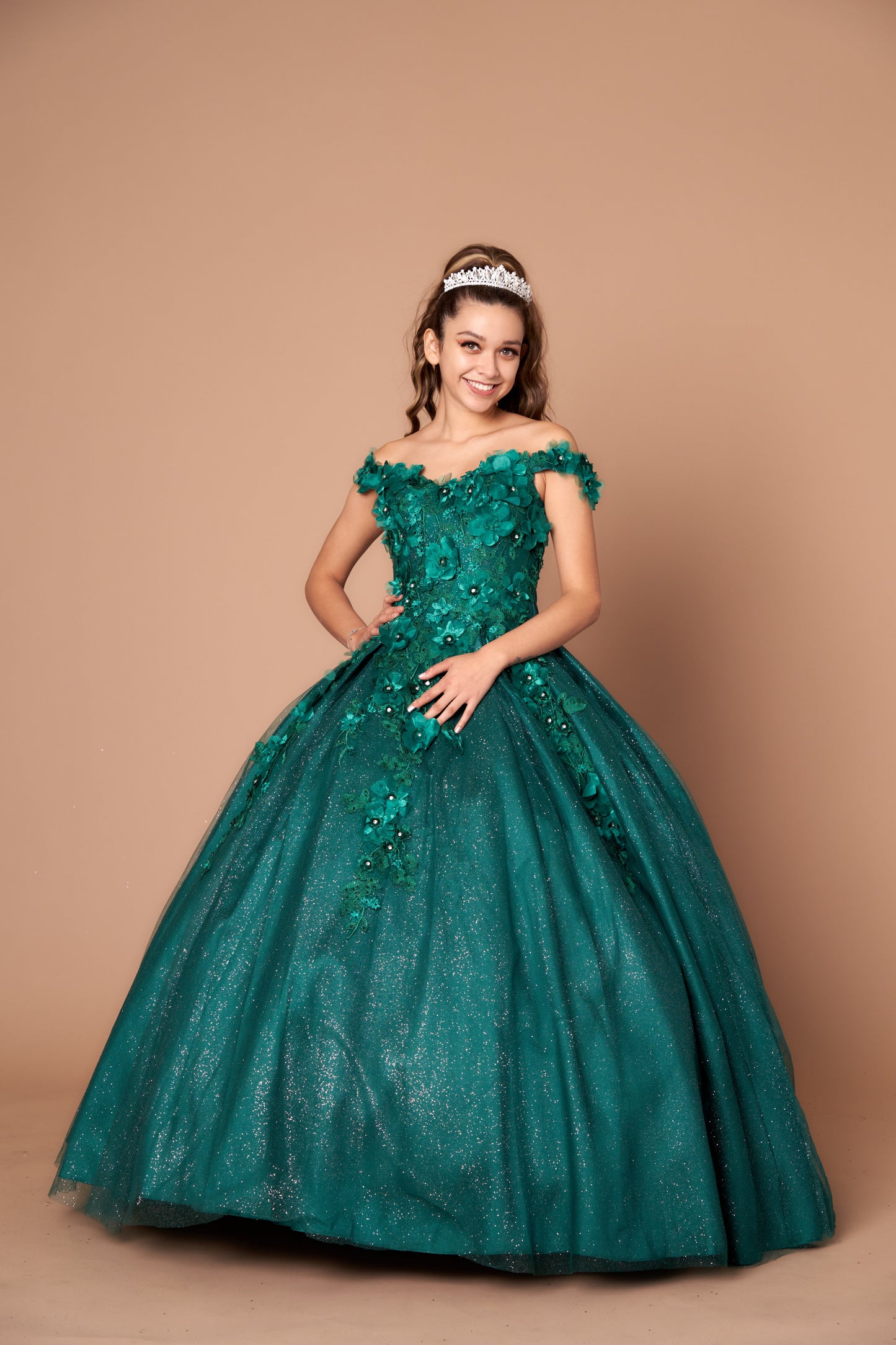Calla Collection WB-21551 statement formal wear dress with full tulle skirt