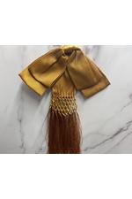 Calla Collection men's traditional Charro ribbon necktie, a formal accessory with vibrant woven design, suitable for special occasions.