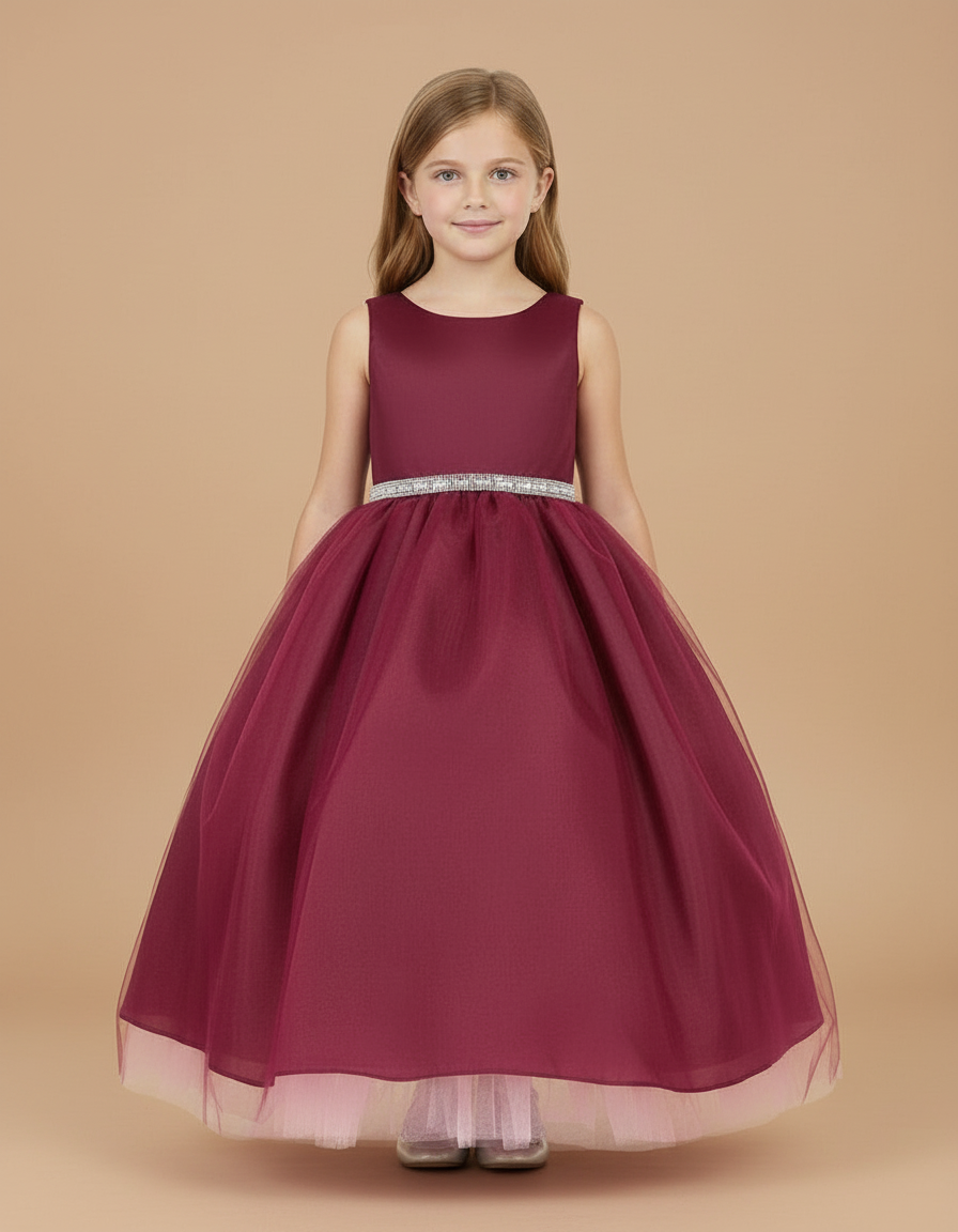 Sleeveless bodice and draped styling on the Calla Collection D-754 gown