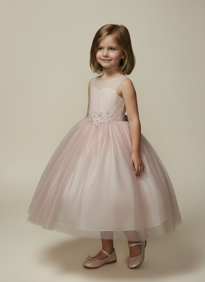 Premium factory edge stitching along the wide floor-grazing hemline defining the luxurious profile of Calla Collection D-836.