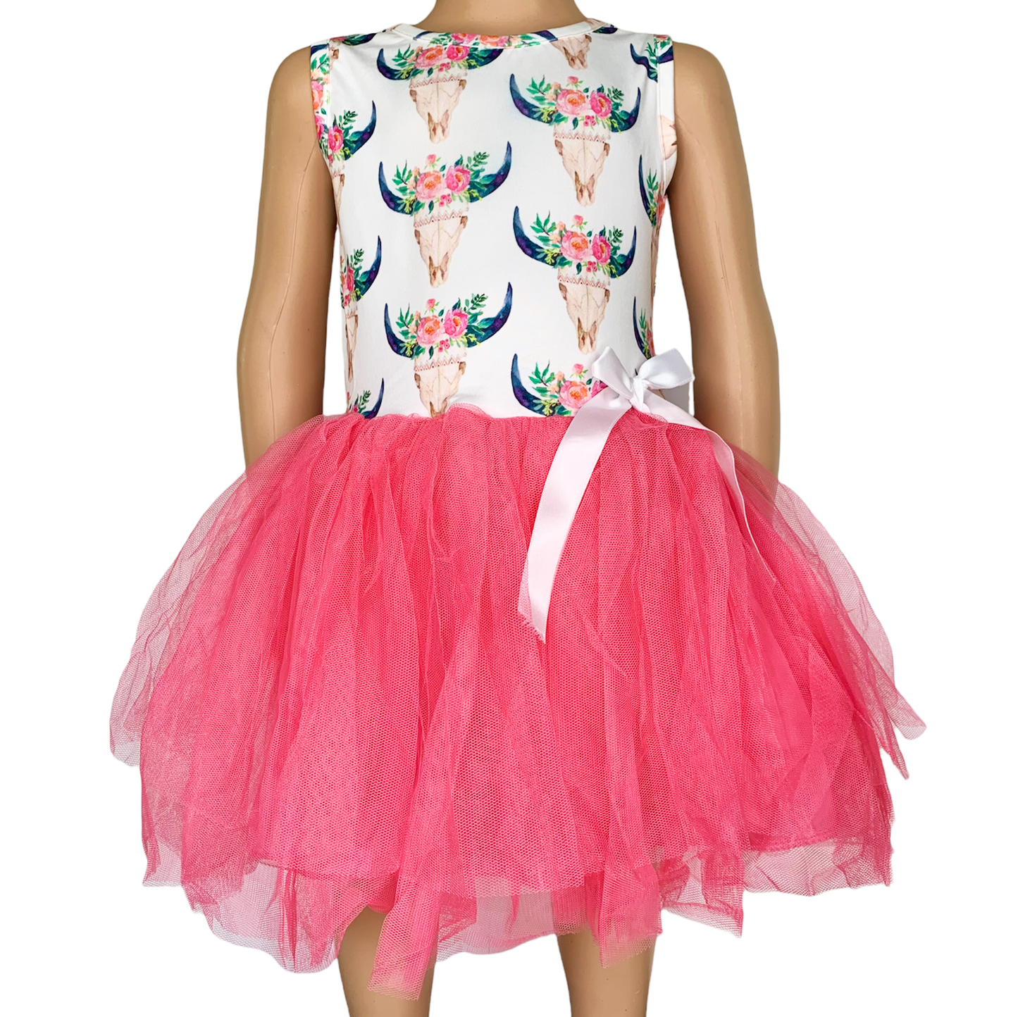 Girls South Western Pink Rose PinkTulle Party Dress Fit and Flare