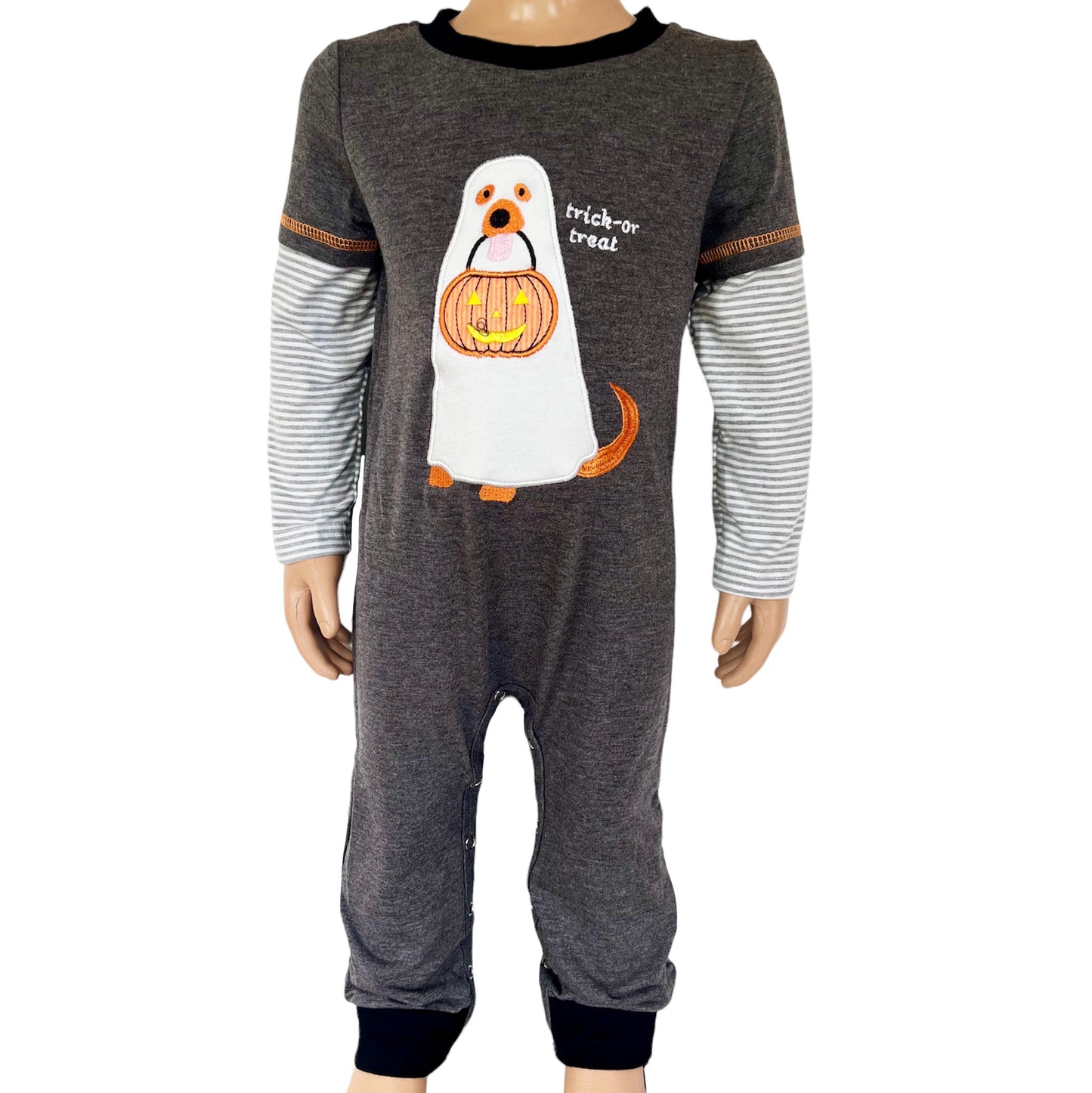 Halloween Ghost Dog Trick or Treat Baby Toddler Boys Romper