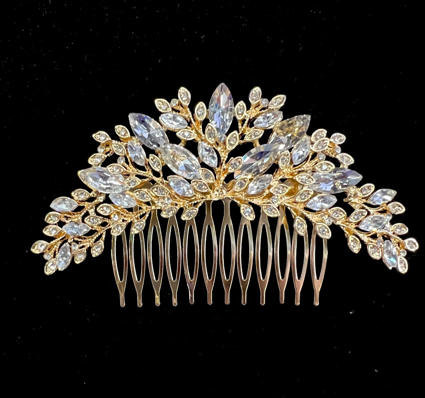 Calla Collection Hair Comb TR-41014 Secure Grip Top-Quality Rhinestone Hair Comb