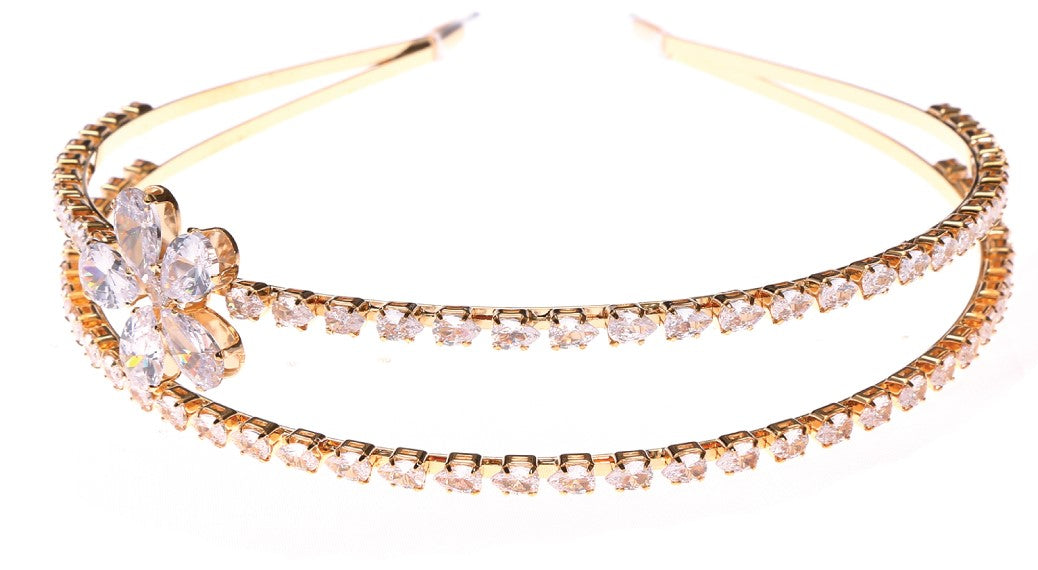 Calla Collection Headband TR-41279 Precision-Crafted Cubic Zirconia CZ Flower Headband