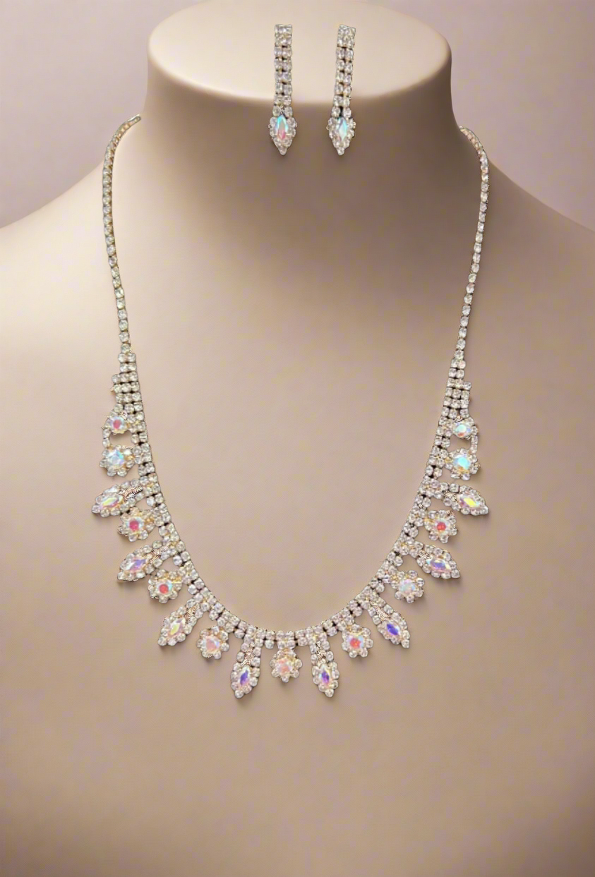 Calla Collection TR-22102 Sparkling Statement Rhinestone Necklace Set
