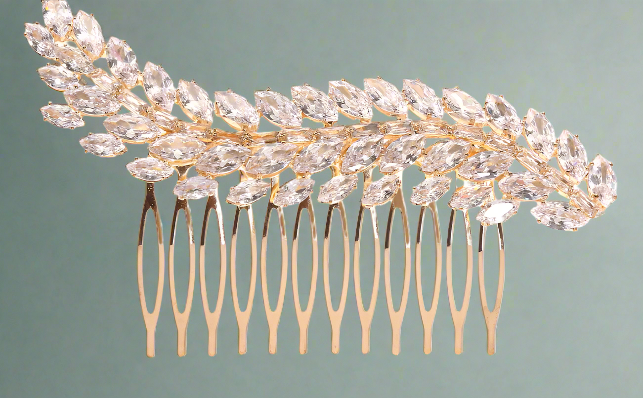 Calla Collection Hair Comb TR-41276 Exclusive Luxury Cubic Zirconia CZ Hair Comb