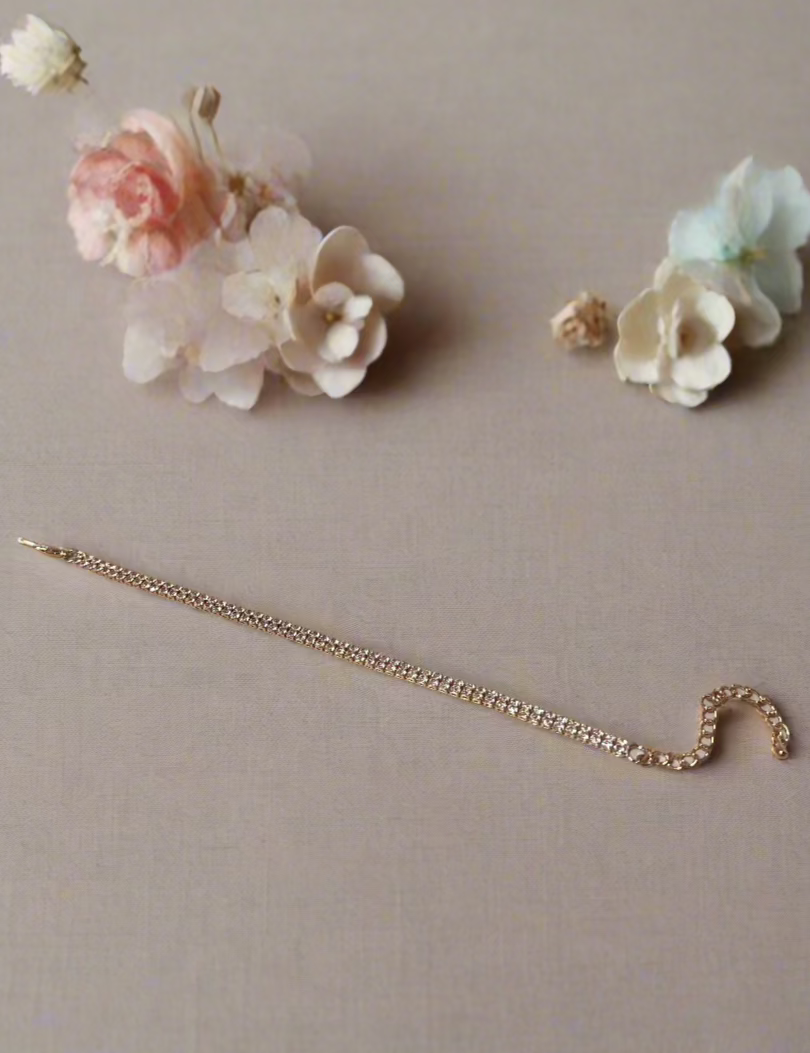 Calla Collection Bracelet TR-30076-2 Dainty Delicate Rhinestone Accent Bracelet