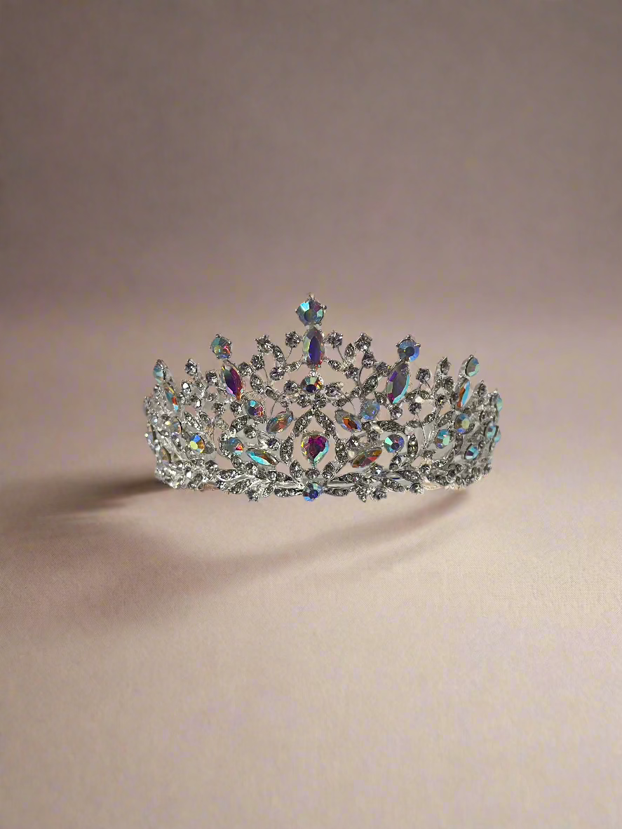 Elegant Calla Collection Tiara TR-41086, refined and stylish headwear crown with intricate detailing, perfect for special occasions.