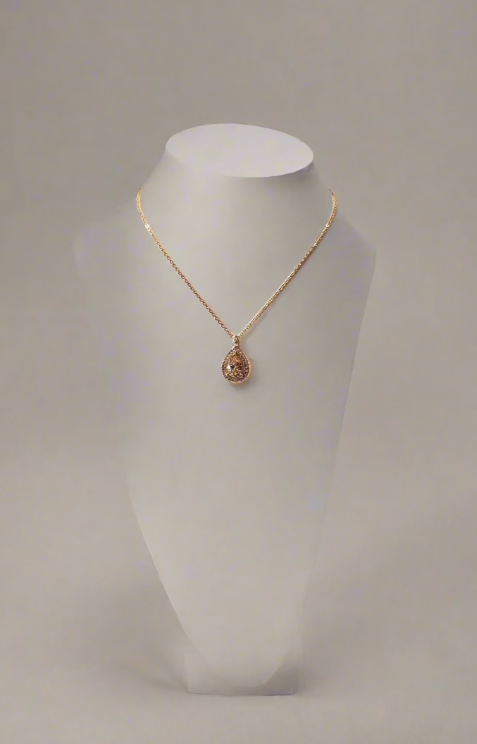 Calla Collection TR-20754 Teardrop Cubic Zirconia Pendant Necklace Set