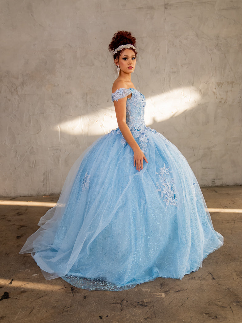 Elegant sweeping formal hemline and clean factory edge stitching defining the luxurious profile of the Calla Collection KY-73112 gown