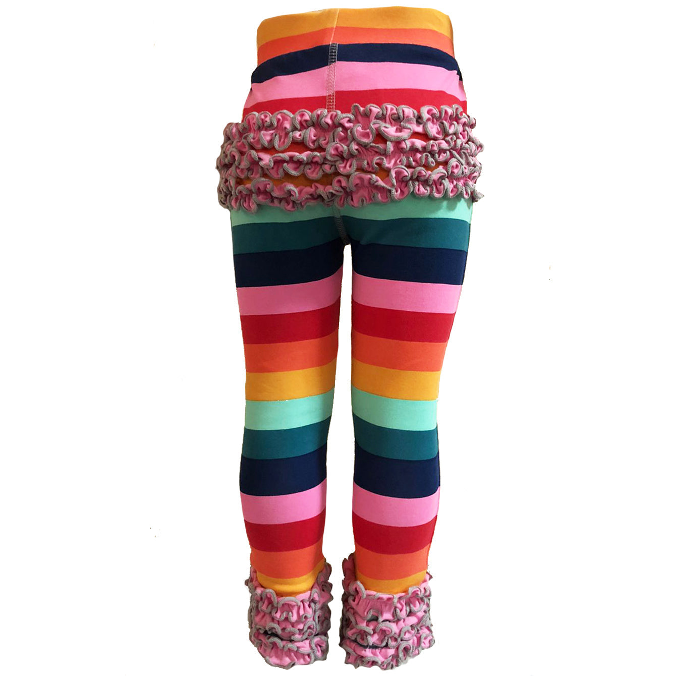 AnnLoren Little & Big Girls Boutique Rainbow Ruffle Butt Leggings