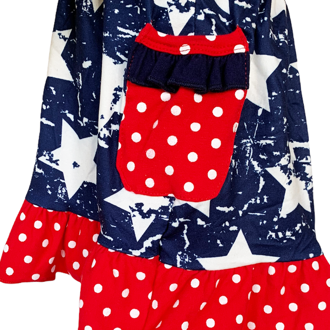 Big Girls 4th of July Patriotic Red White and Blue Dress & ruffle pants sz 8