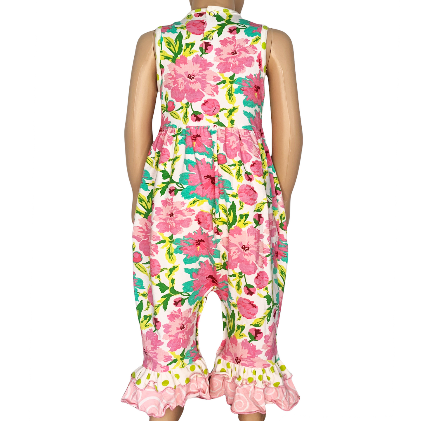 AnnLoren Springtime Easter Floral Baby/Toddler Girls Cotton Knit Romper