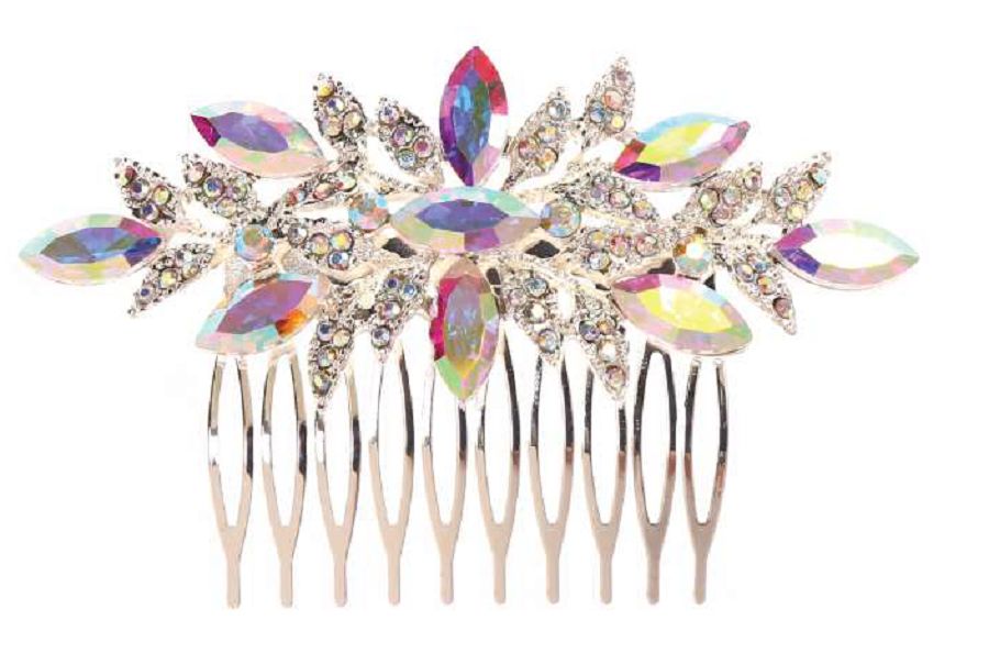 Calla Collection Hair Comb TR-41167 Opulent Intricate Rhinestone Hair Comb