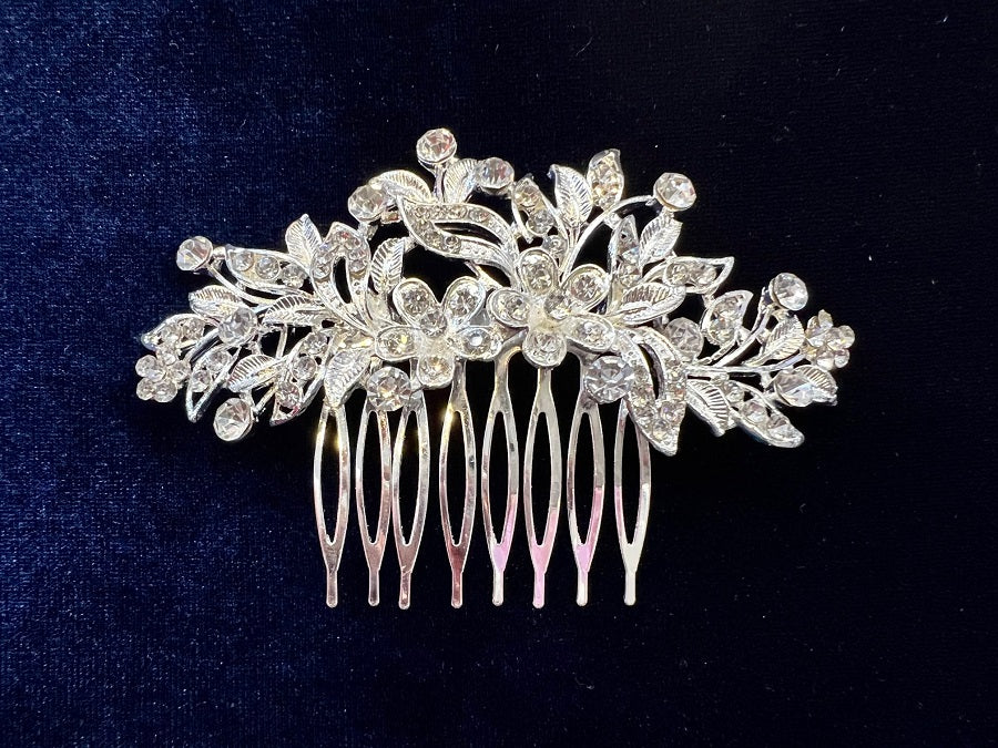 Calla Collection Hair Comb TR-40880 Secure Grip Glamour Rhinestone Hair Comb