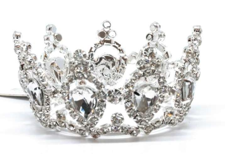 Silver Calla Collection Crown TR-40337 small decorative crown for special occasions, detailed jewelry accessory with intricate design.