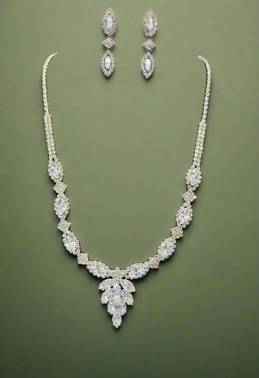 Calla Collection TR-22139 Exclusive Cubic Zirconia Necklace & Earring Set