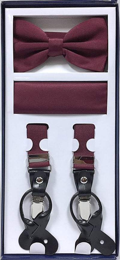 Boy wearing a stylish suspenders set from Calla Collection, featuring classic suspenders and a coordinated outfit for boys.