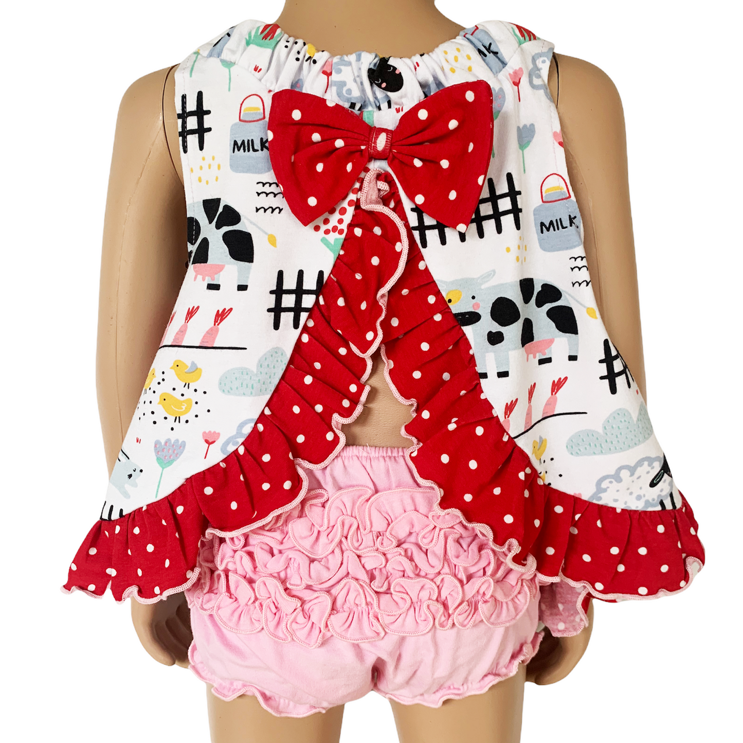 AnnLoren Baby & Toddler Girls Fun Farm Animal Spring Swing Tank Top