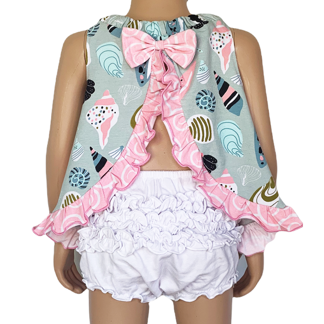 AnnLoren Baby and Big Girls Seashell Swing Tank Top Spring Summer Separates