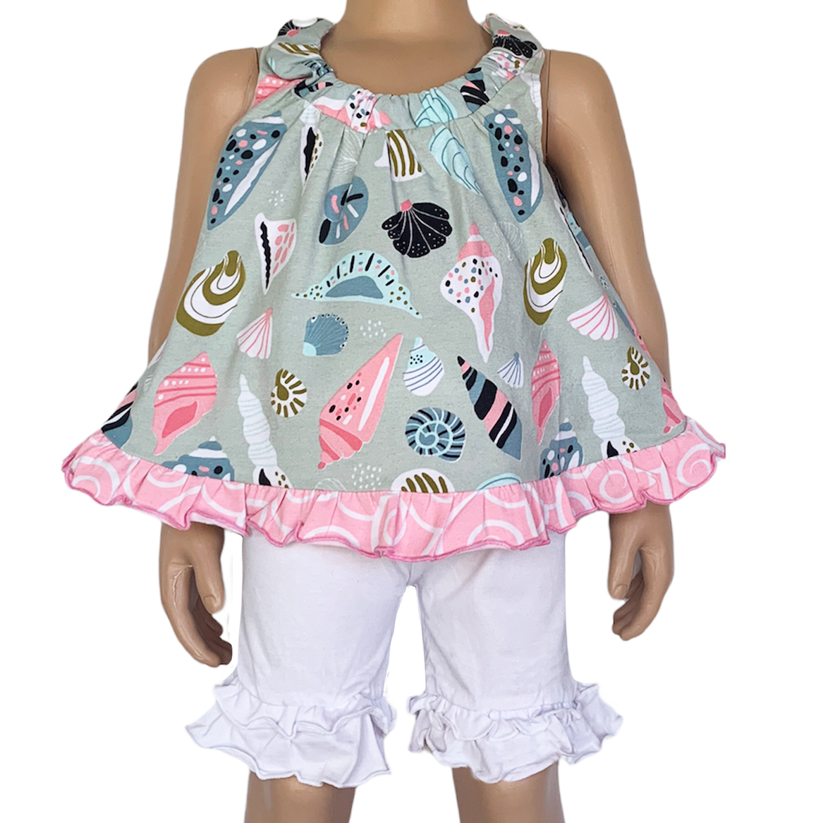 AnnLoren Baby and Big Girls Seashell Swing Tank Top Spring Summer Separates