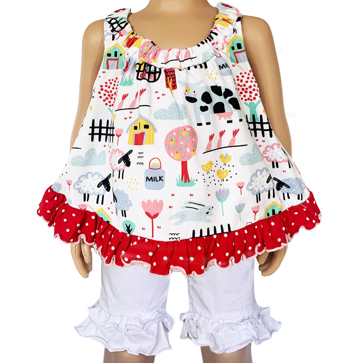 AnnLoren Baby & Toddler Girls Fun Farm Animal Spring Swing Tank Top