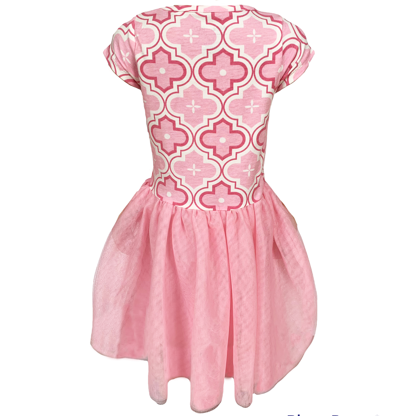 AnnLoren Girls Dress Pink Tulle & Pink Arabesque Easter Party Dress