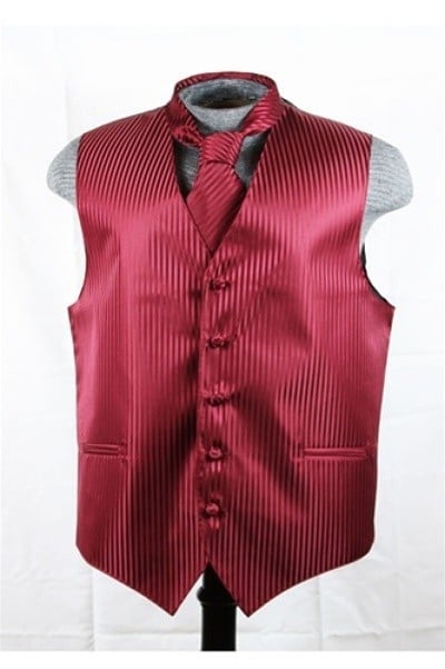 Calla Collection VS-625 MEN adult regular-fit vest arranged neatly alongside matching trousers and dress shirt