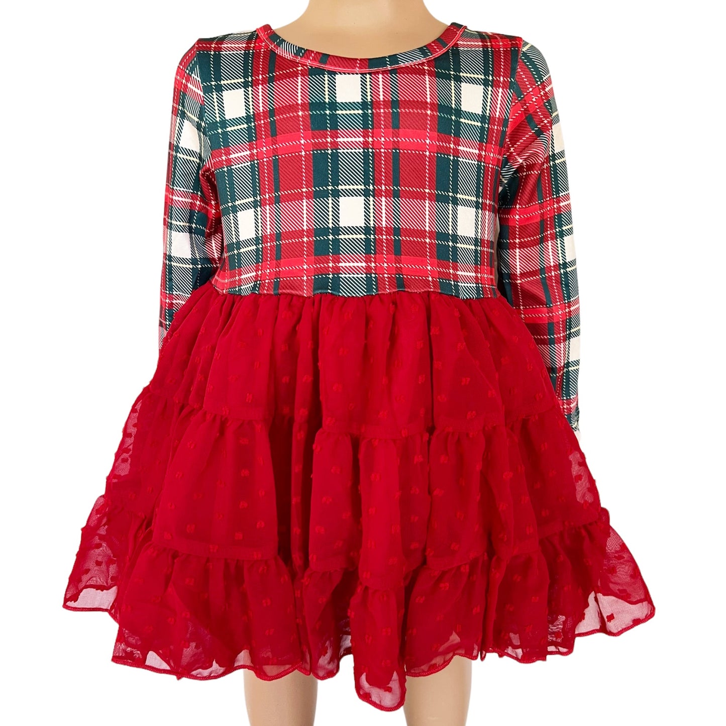 Boutique Red Plaid Tutu Dress Christmas Holiday Dress