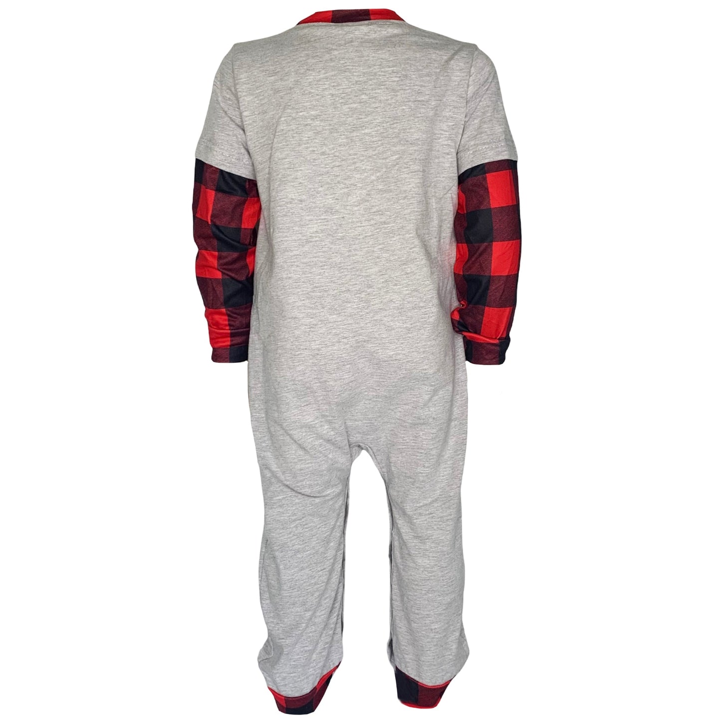 AnnLoren Baby Boys Unisex Holiday Christmas Reindeer Plaid Cotton Romper