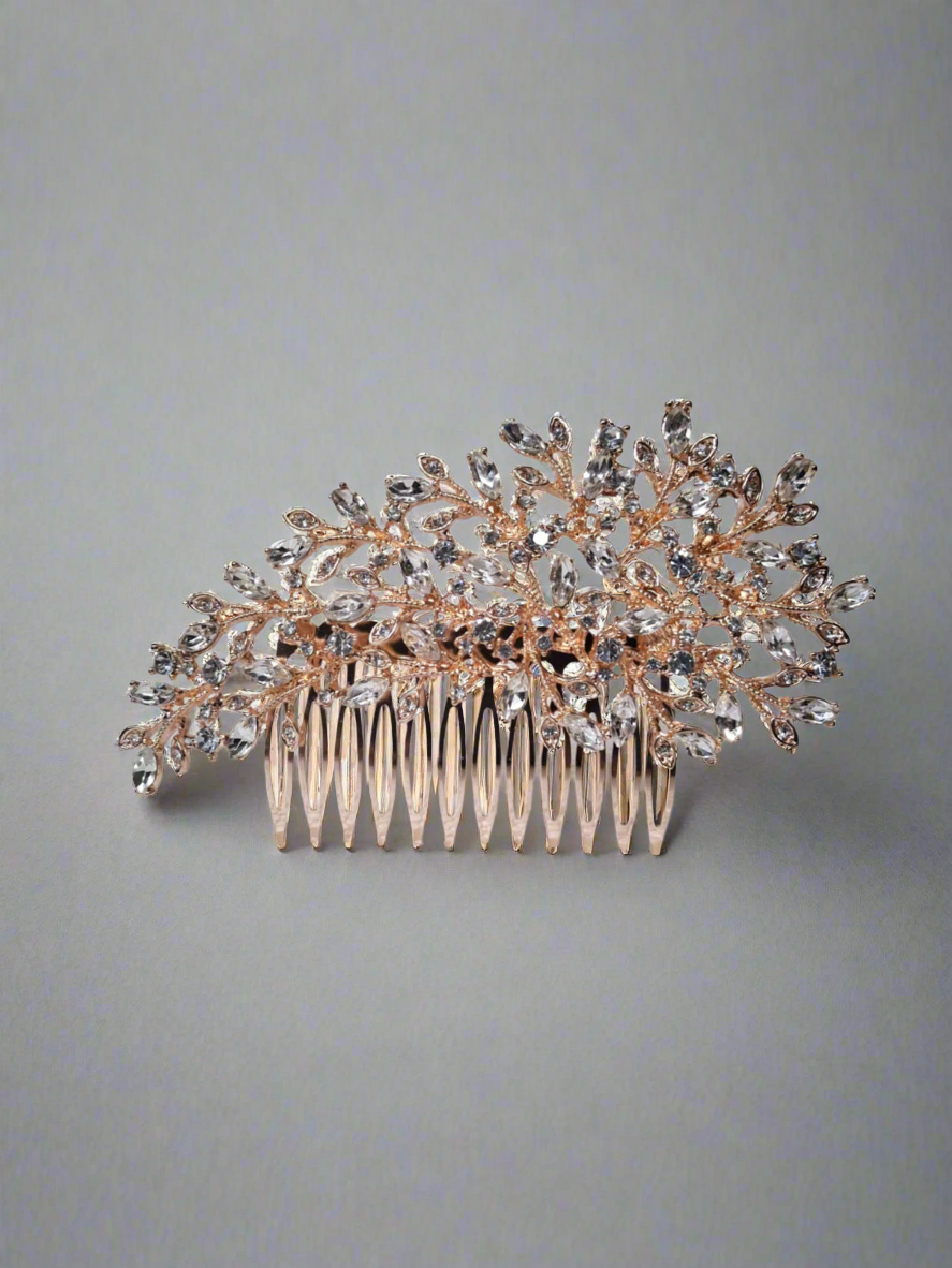 Calla Collection Hair Comb TR-41009 Glamorous Subtle Sparkle Rhinestone Hair Comb