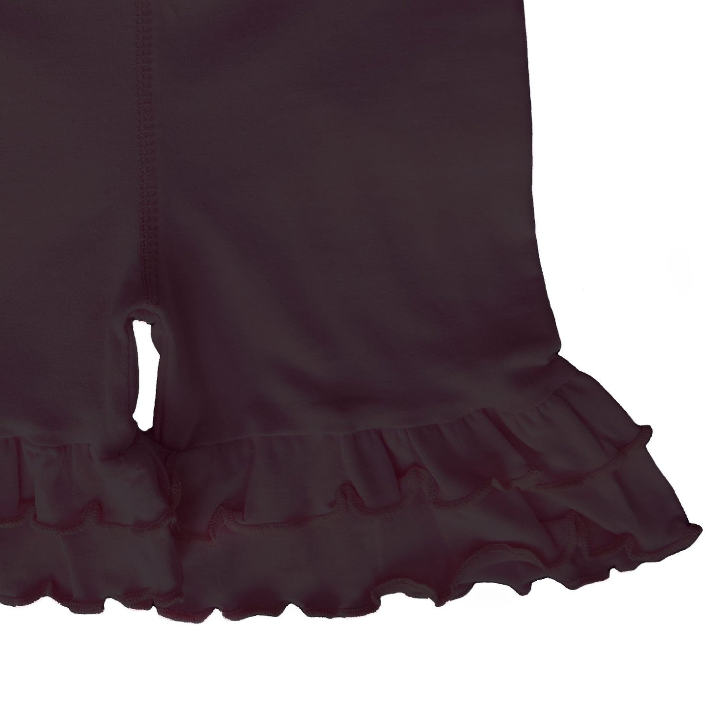 AnnLoren Little/Big Girls Black Stretch Cotton Knit Ruffled Shorts