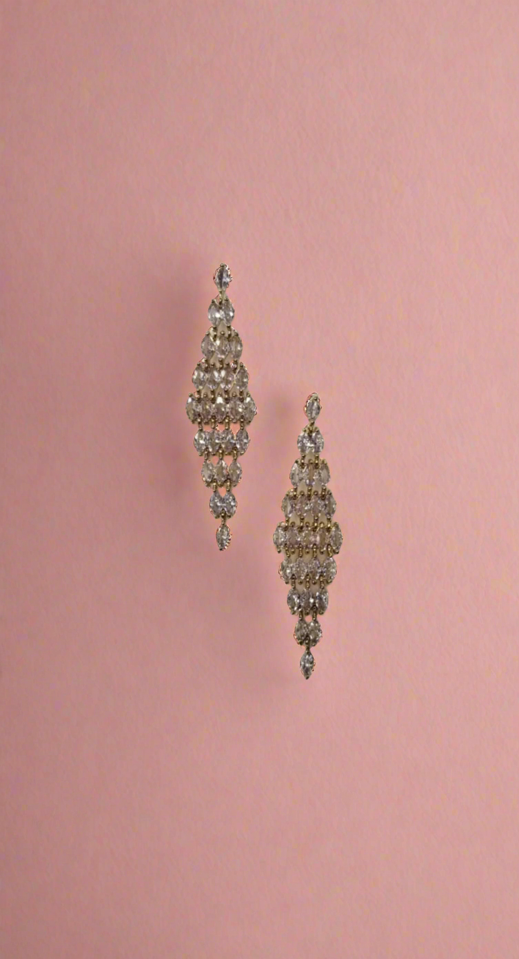 Calla Collection Earrings TR-11083 Exquisite Cubic Zirconia CZ Dangle Earrings