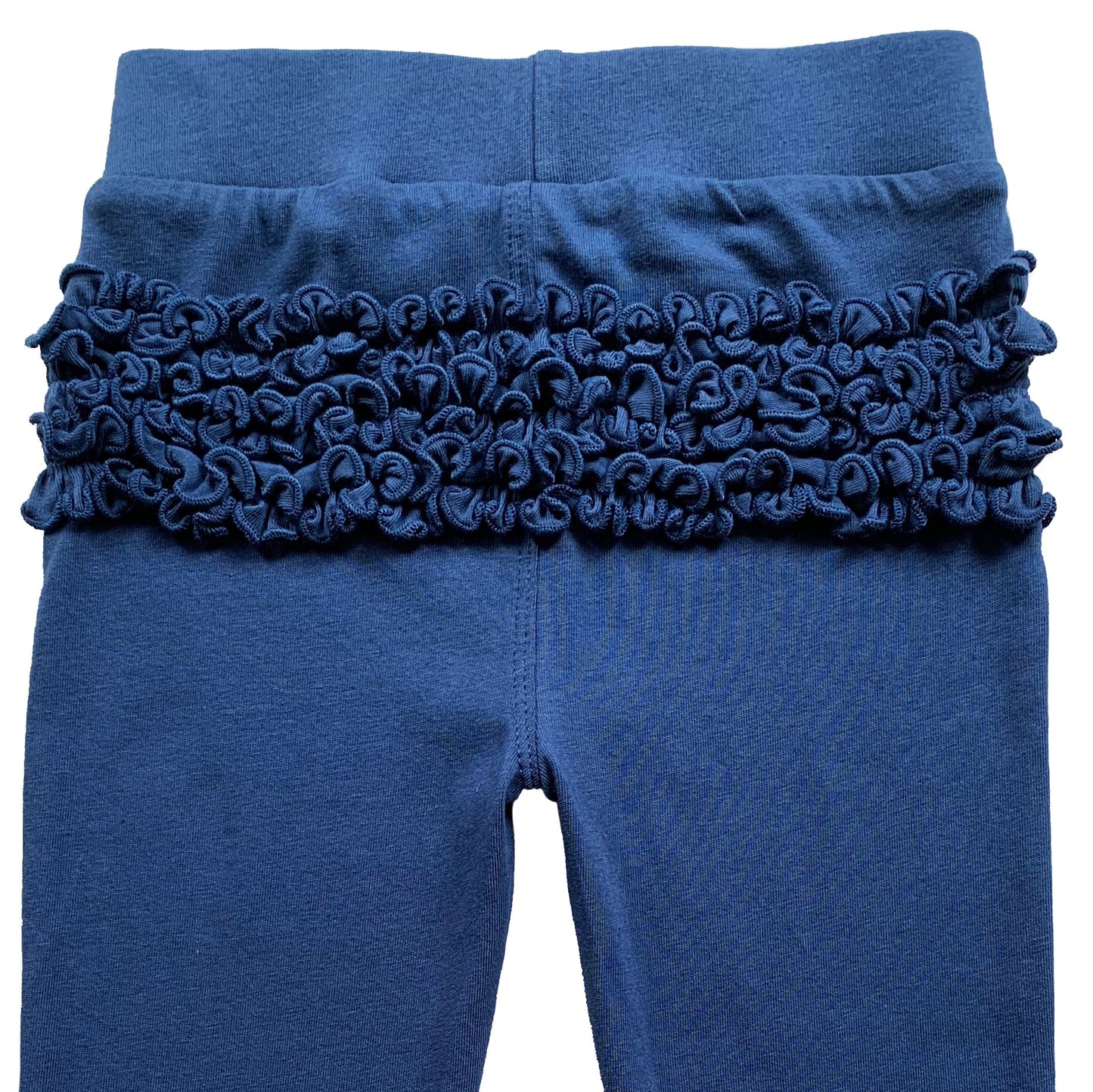 AnnLoren Baby Toddler Big Girls Boutique Navy Ruffle Butt Leggings