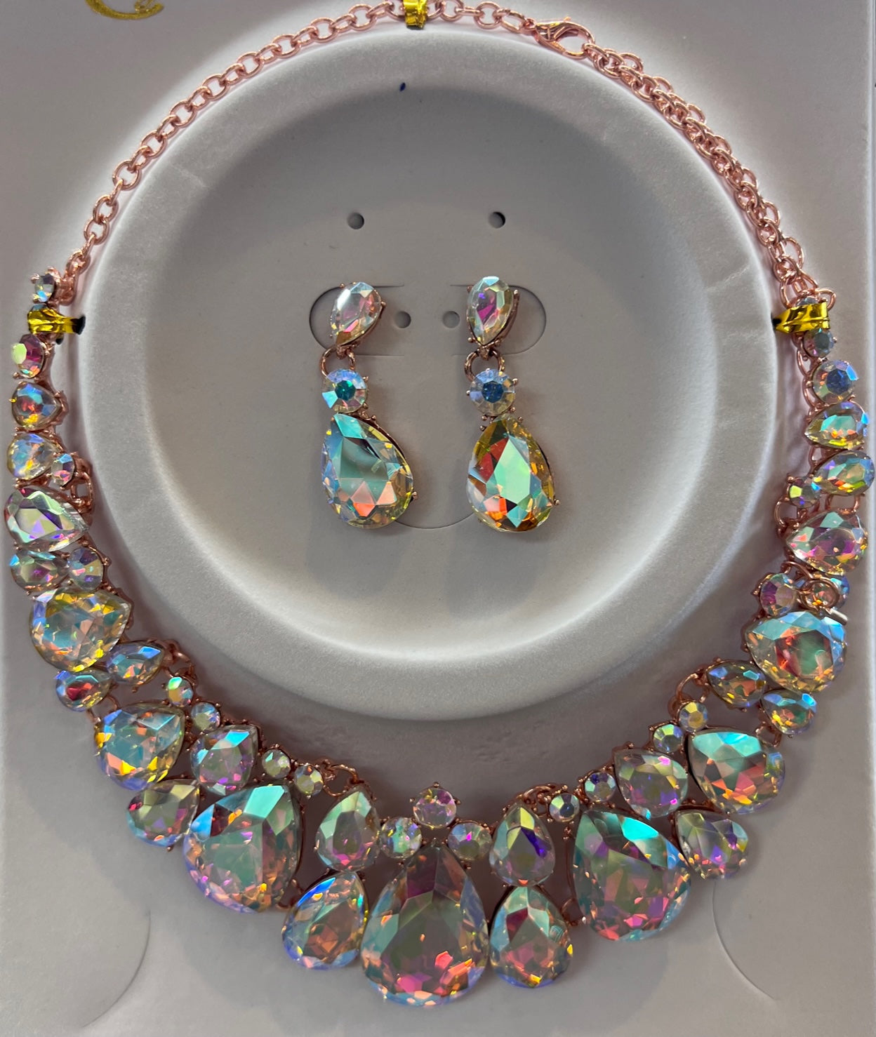 Calla Collection TR-362 Elegant Big Stone Centerpiece Statement Necklace Set