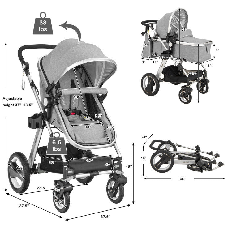 Folding Aluminum Baby Stroller Baby Jogger