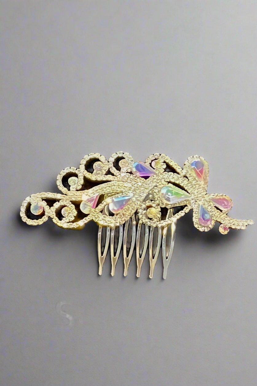 Calla Collection Hair Comb TR-40730 Elegant Formal Glamour Rhinestone Hair Comb