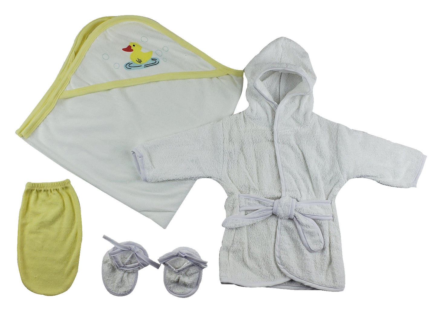 Infant Robe, Hooded Towel and Washcloth Mitt - 3 pc Set CS_0003