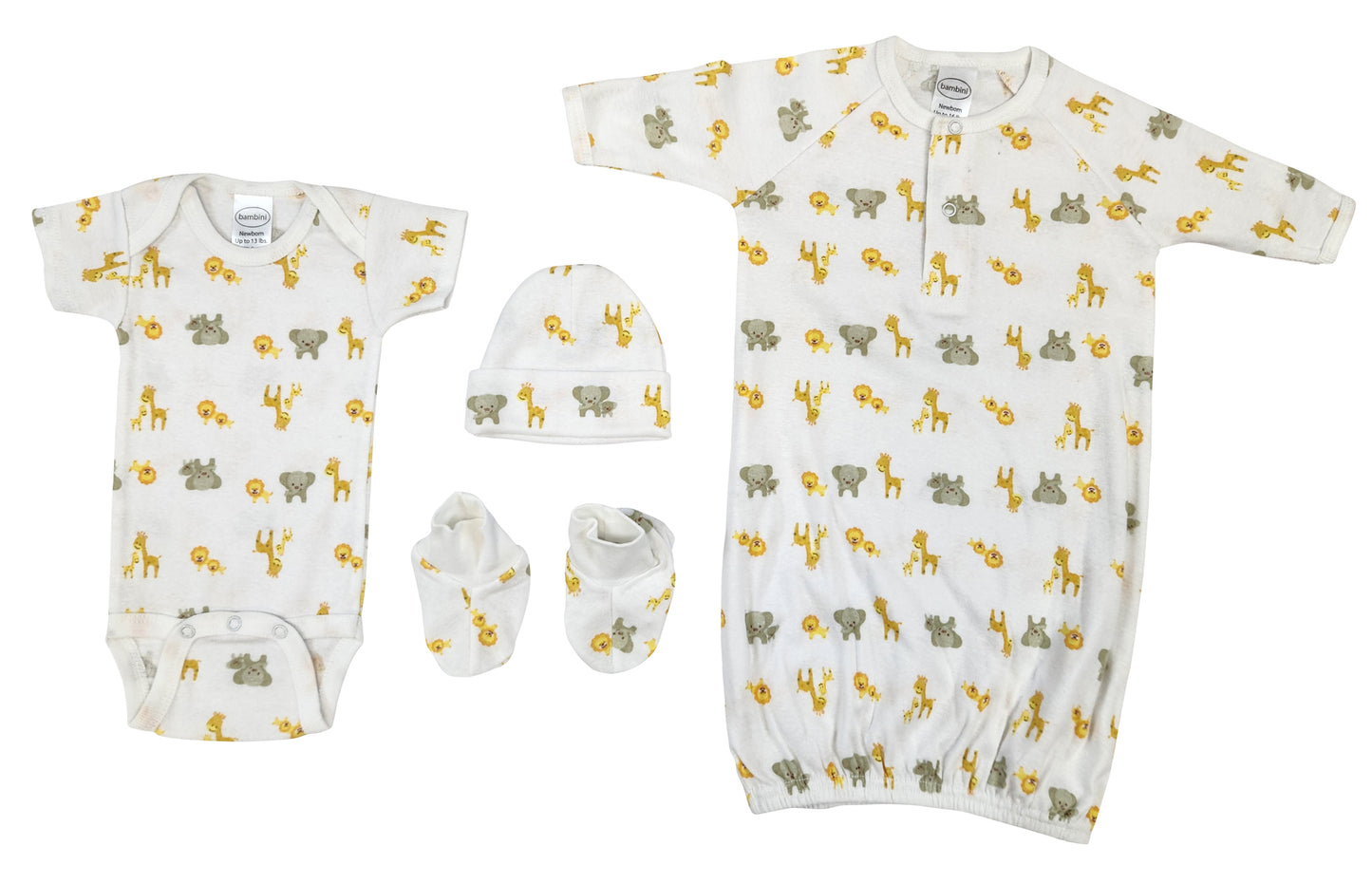 Unisex Newborn Baby 4 Pc Layette Sets NC_0698