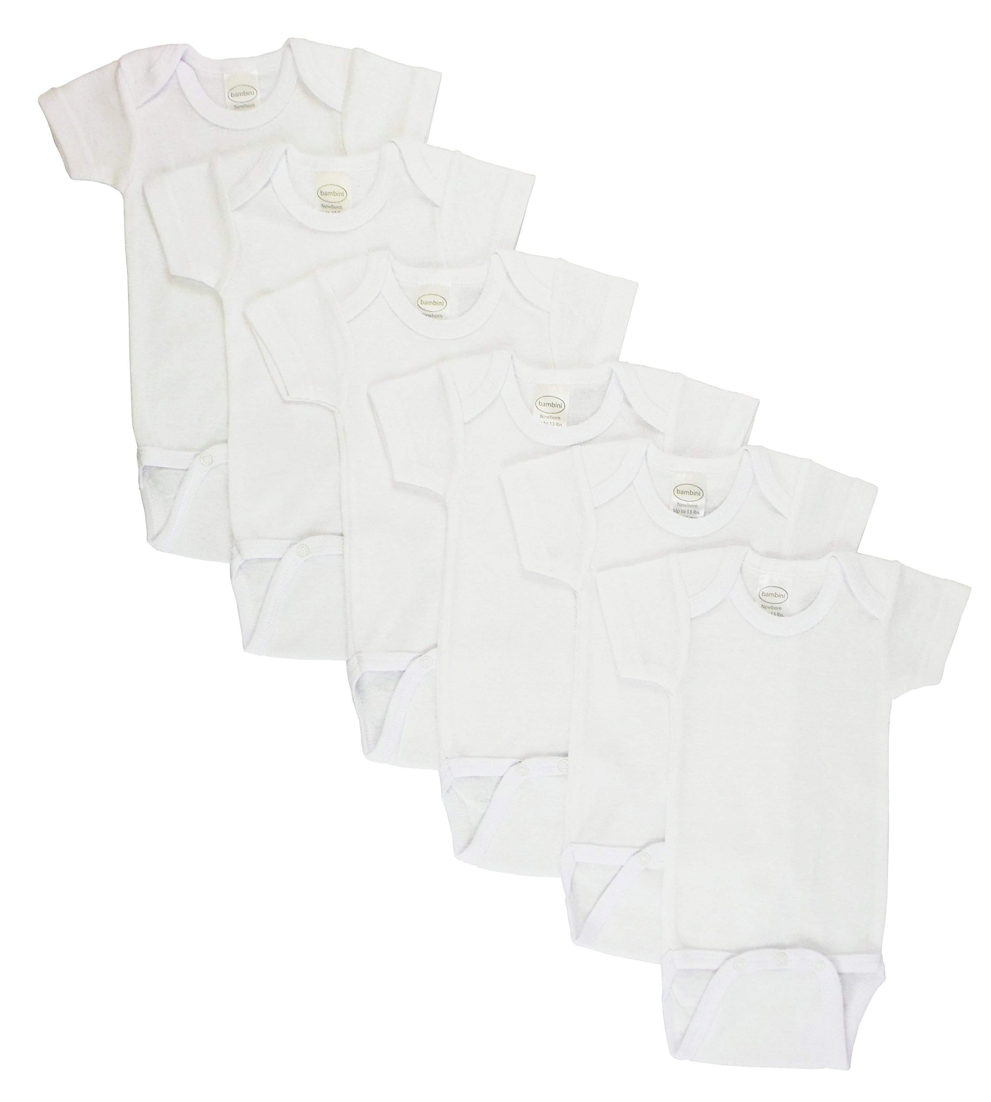 6 Pack Boy's Rib Knit Short Sleeve Onesie (NB,S,M,L)-Bambini-Baby,Baby Clothes,Baby Onesies